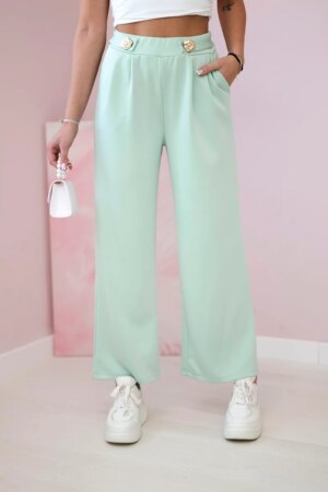 Kesi Włoski Wide-leg trousers buttery-fabric mint