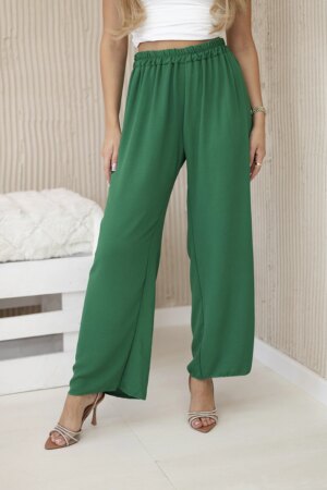 Kesi Włoski Wide-leg trousers dark green