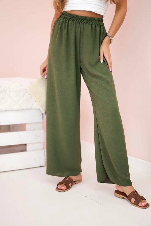 Kesi Włoski Wide-leg trousers light green