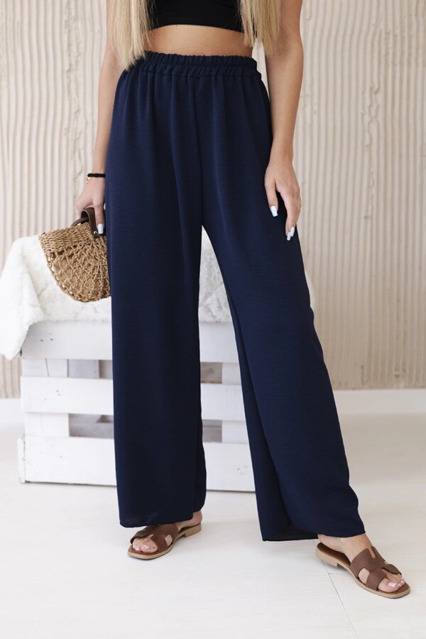 Kesi Włoski Wide-leg trousers navy blue