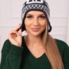 Kesi Women's cap Maryla K406 powdered pink+white+grey