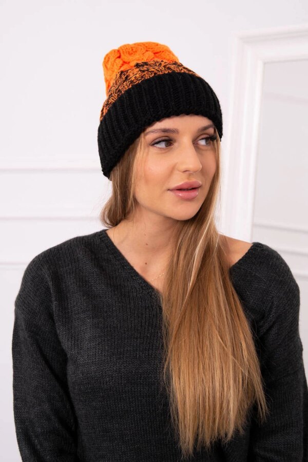 Kesi Women's cap Samara K346 black+orange neon