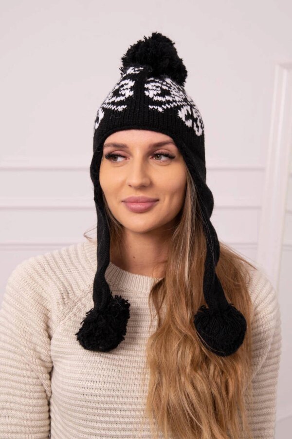 Kesi Women's long eared cap Balbina K381 black