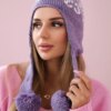 Kesi Women's long eared cap Balbina K381 purple
