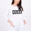 Készlet Queen nyomtatással fehér