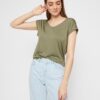 Khaki Basic T-Shirt Pieces Billo - Women