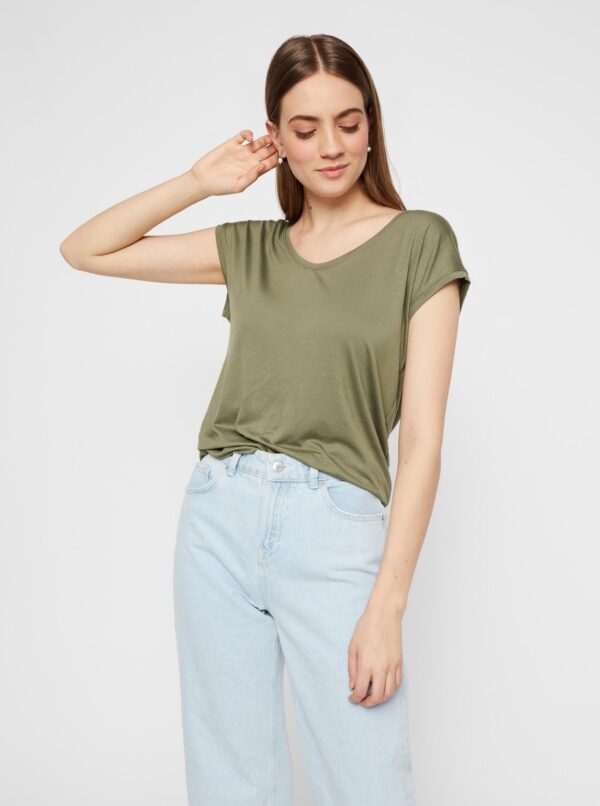 Khaki Basic T-Shirt Pieces Billo - Women