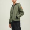 Khaki Boys Lightweight Jack & Jones Classic Waffle Hooded Jack - Boys