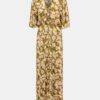 Khaki Floral Maxi Dress Pieces Polly - Women's