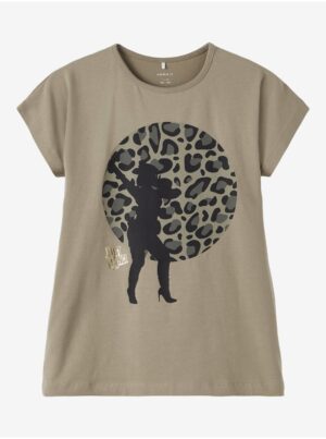 Khaki Girly T-shirt name it Just Dance - Girls