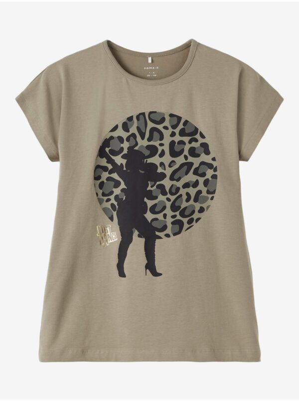 Khaki Girly T-shirt name it Just Dance - Girls