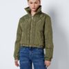 Khaki Ladies Quilted Bomber with Collar Noisy May Ziggy - Women