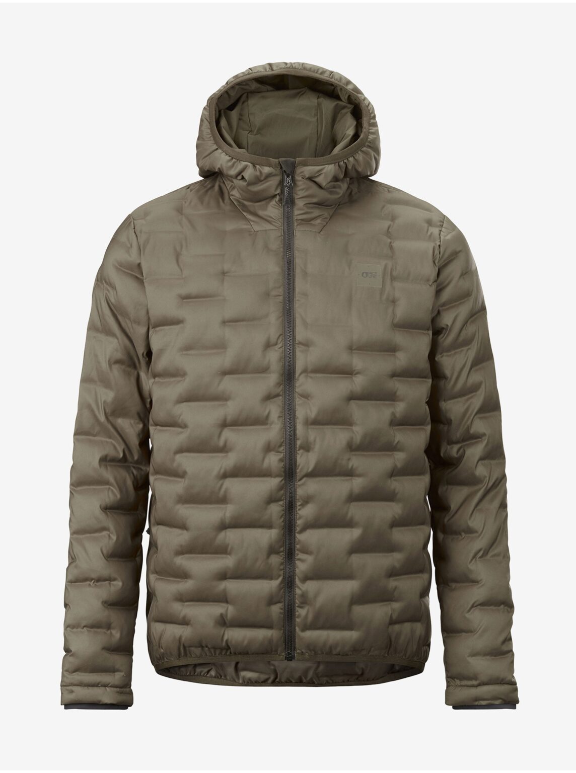 Khaki Men's Quilted Jacket with Hood Picture Mohe - Men's