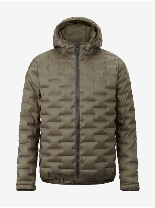 Khaki Men's Quilted Jacket with Hood Picture Mohe - Men's