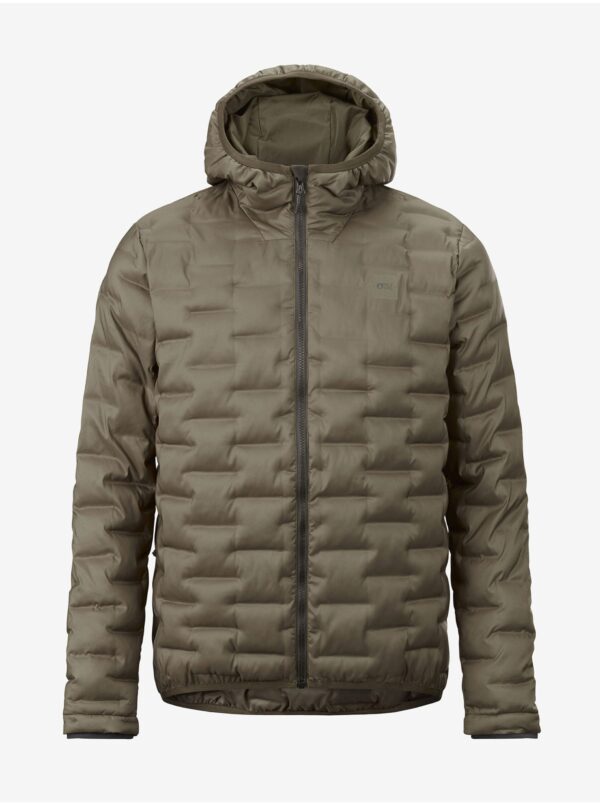 Khaki Men's Quilted Jacket with Hood Picture Mohe - Men's