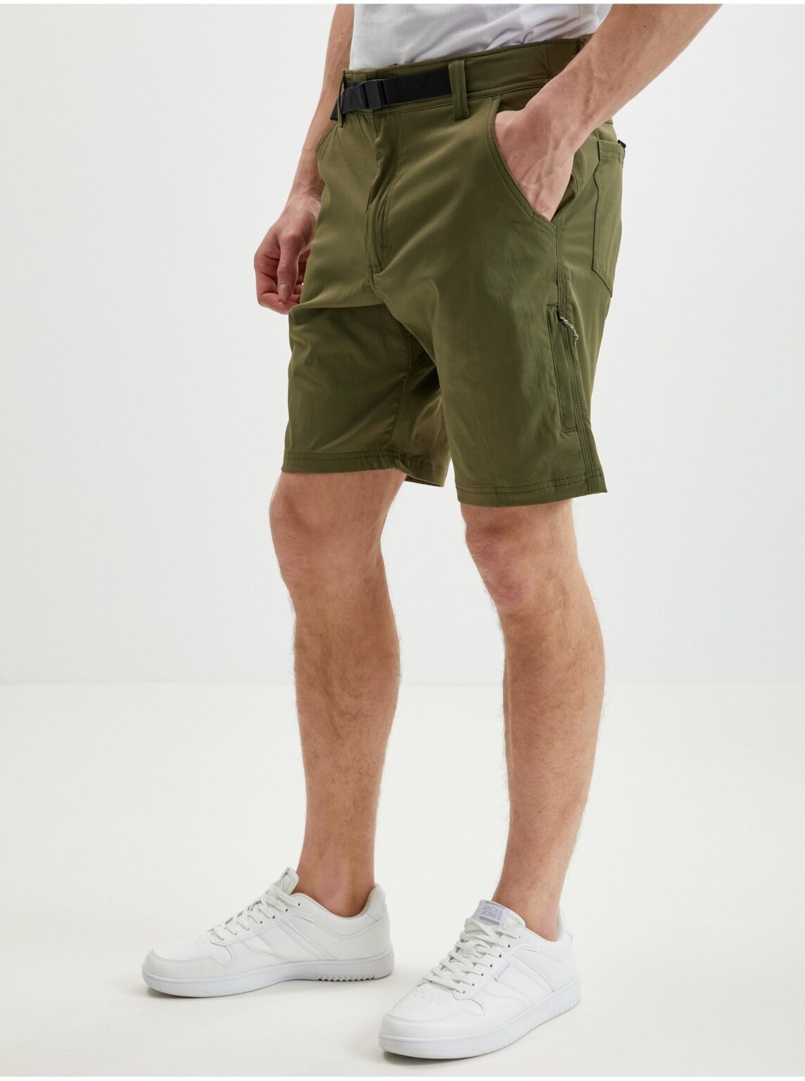 Khaki Mens Shorts with Wrangler Belt - Men