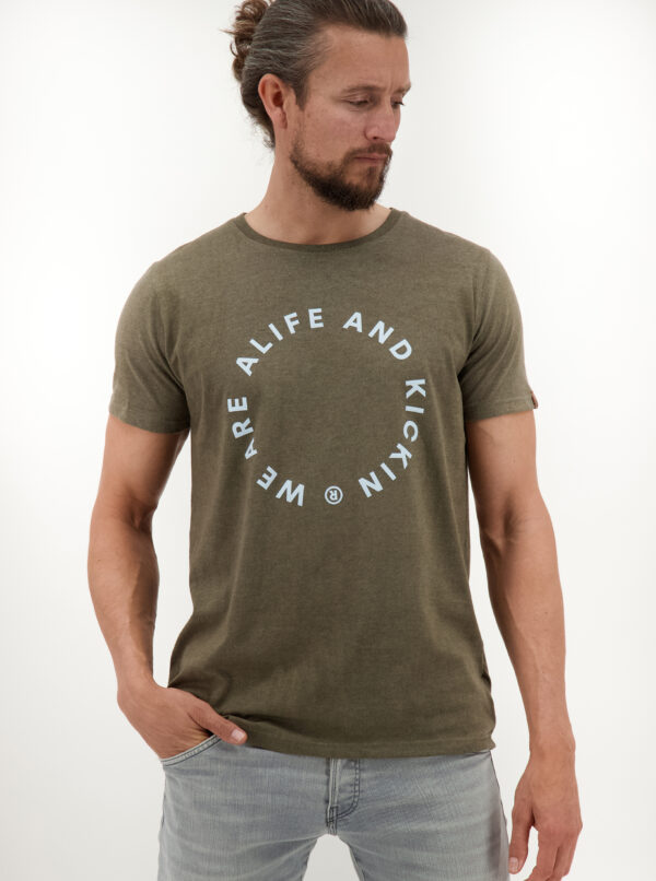 Khaki Men's T-Shirt Alife and Kickin