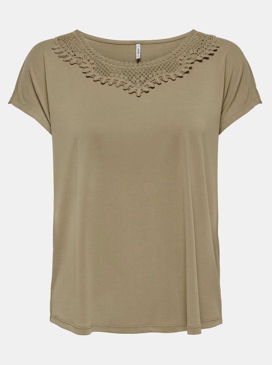 Khaki T-shirt with lace ONLY FreeLife - Women's