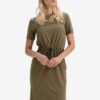 Khaki Women's Short Dress with Tightening at the Waist SuperDry - Women
