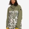 Khaki Women's Winter Patterned Jacket Roxy Stated - Women