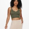 Khaki cropp top ONLY Cozy - Women