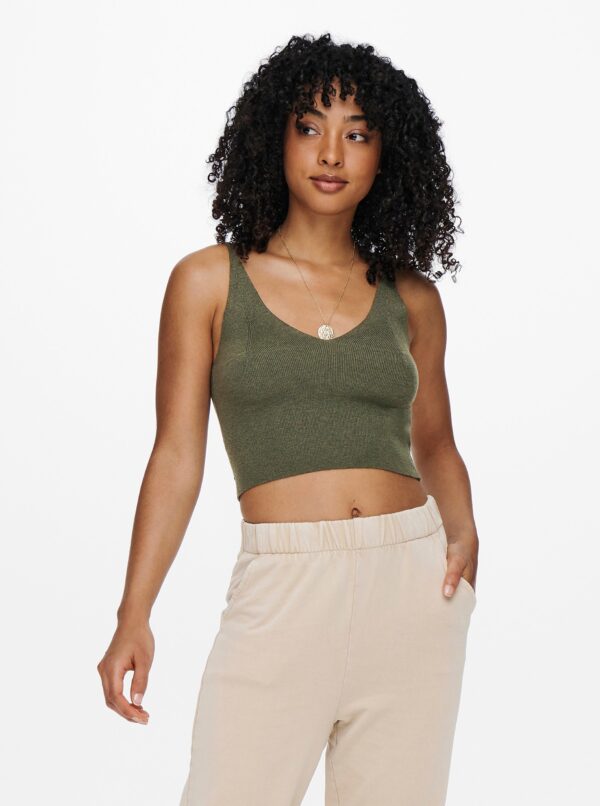 Khaki cropp top ONLY Cozy - Women