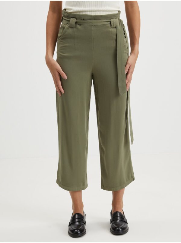 Khaki culottes with ties VILA Priya - Women