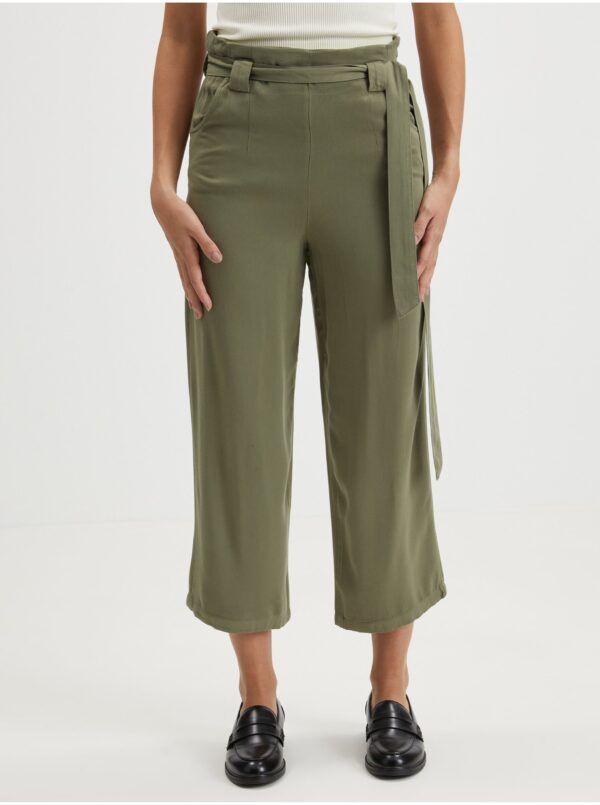Khaki culottes with ties VILA Priya - Women