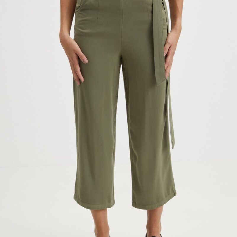 Khaki culottes with ties VILA Priya - Women