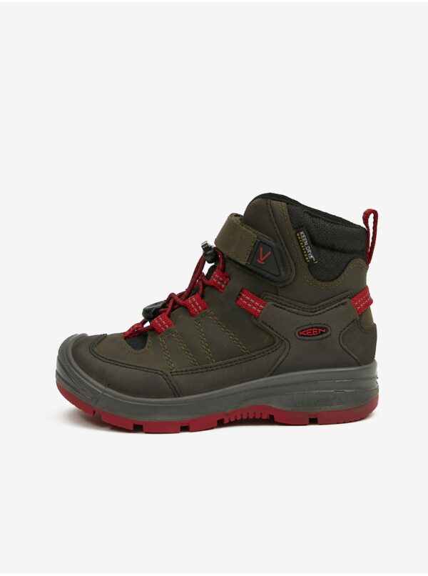 Khaki girls' outdoor leather ankle boots Keen Redwood Mid - Girls