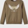 Khaki girly sweatshirt with print name it Venus - unisex