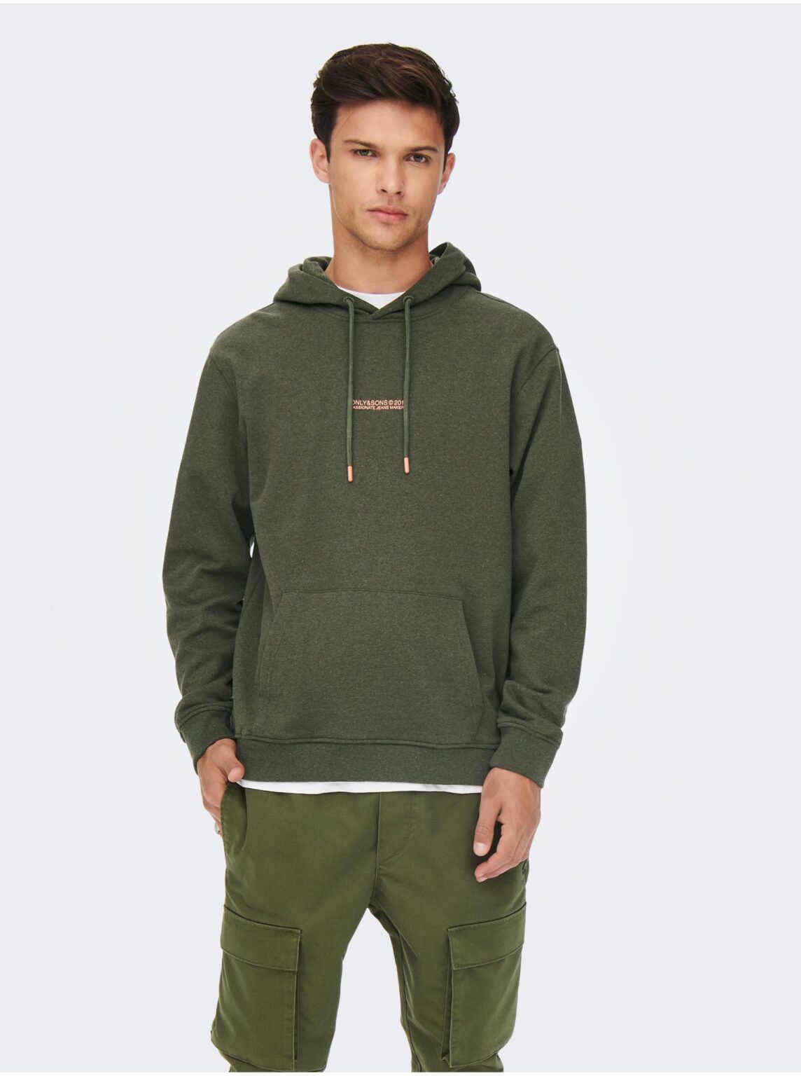 Khaki hoodie ONLY & SONS Elon - Men's