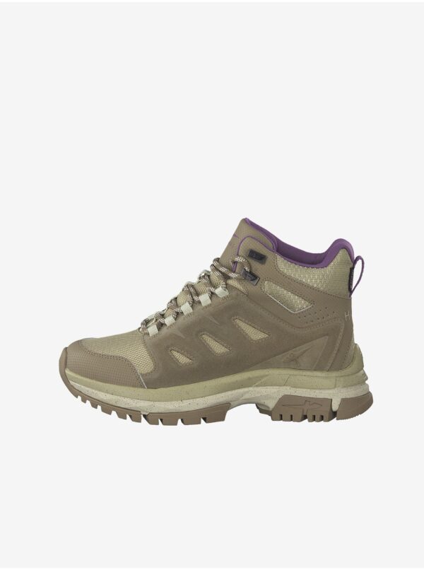 Khaki leather ankle winter boots Tamaris - Women's