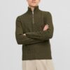Khaki men's ribbed sweater Jack & Jones Perfect - Men's