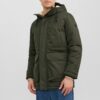 Khaki men's winter parka Jack & Jones Clip - Men's
