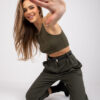 Khaki pants with belt Regine