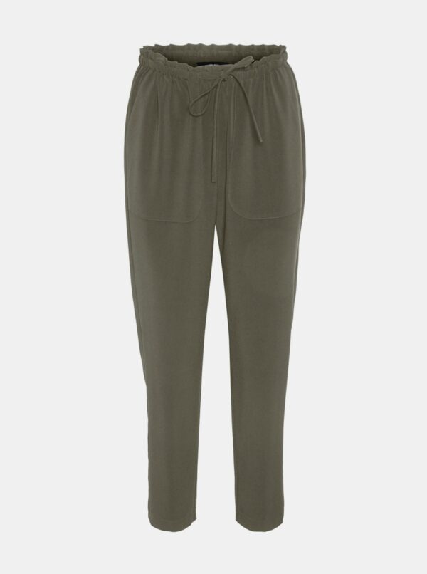 Khaki truncated trousers VERO MODA