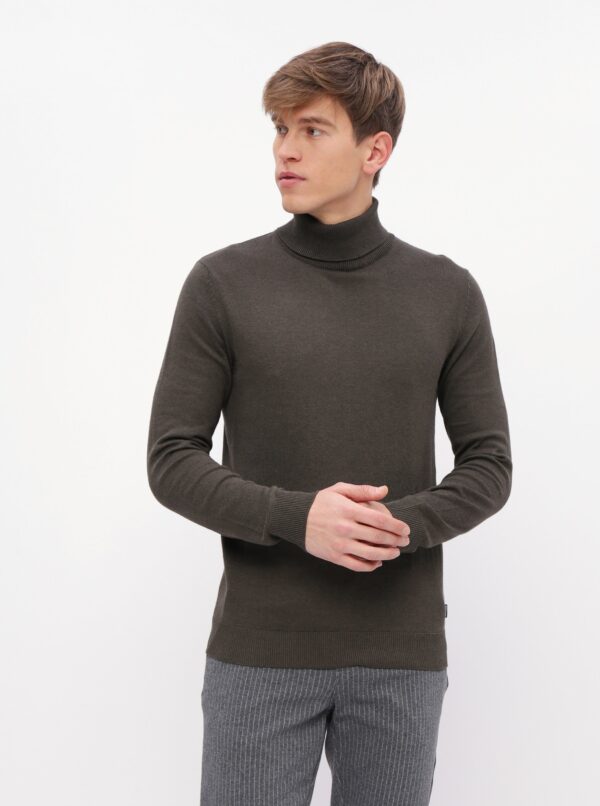 Khaki turtleneck Jack & Jones Emil - Men's