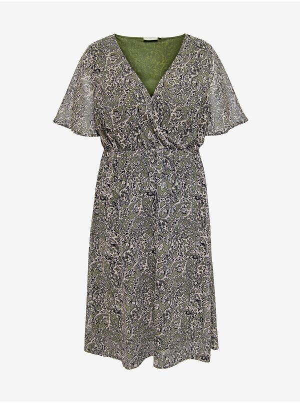 Khaki women's patterned dress ONLY CARMAKOMA Inessa - Women's