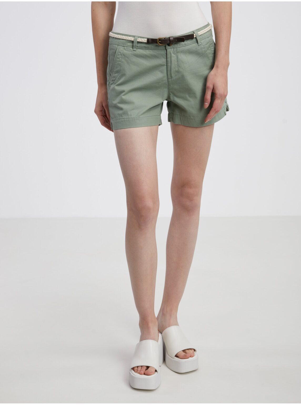 Khaki women's shorts CAMAIEU - Women's