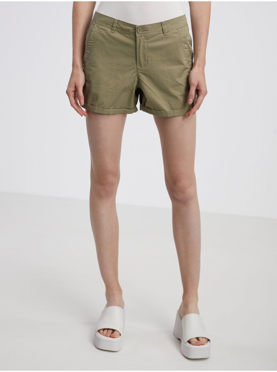 Khaki women's shorts CAMAIEU - Women's