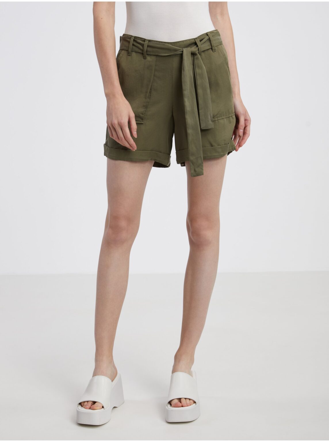 Khaki women's shorts CAMAIEU - Women's