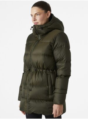 Khaki women's winter quilted down jacket HELLY HANSEN W ESSENCE - Women's