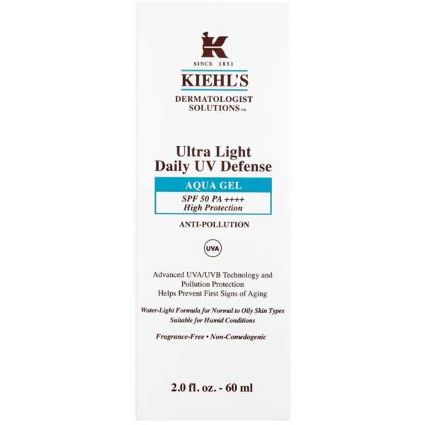Kiehl's Dermatologist Solutions Ultra Light Daily UV Defense Aqua Gel SPF 50 PA++++ ultrakönnyű védő fluid minden bőrtípusra