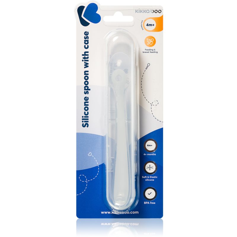 Kikkaboo Silicone Spoon in a Case kiskanál tokkal 4 m+ Blue 1 db-Ár
