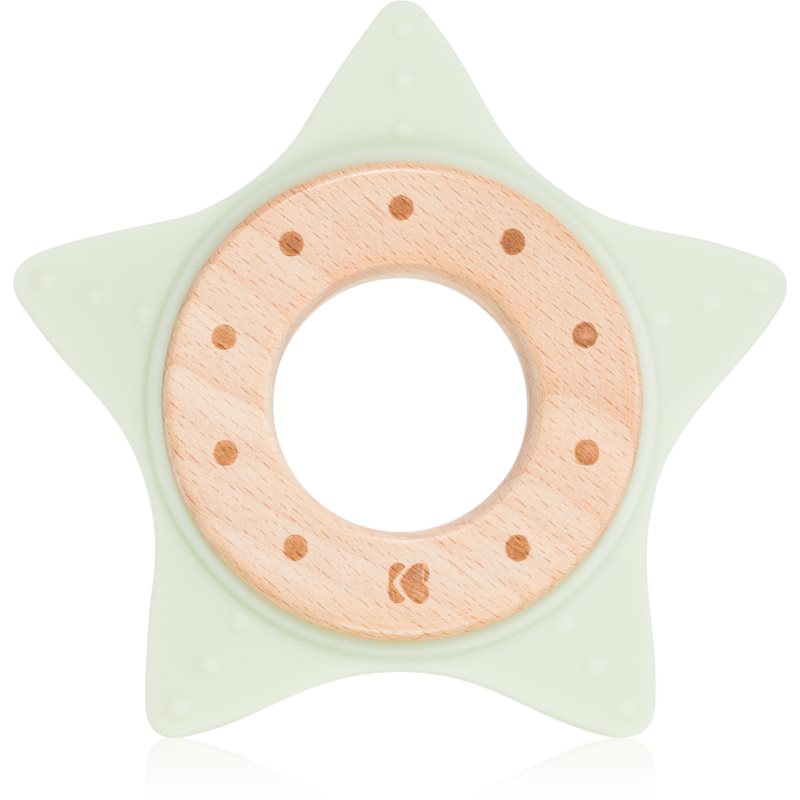 Kikkaboo Silicone and Wood Teether Star rágóka Mint 1 db-Ár