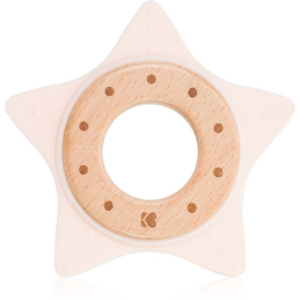Kikkaboo Silicone and Wood Teether Star rágóka Pink 1 db-Ár