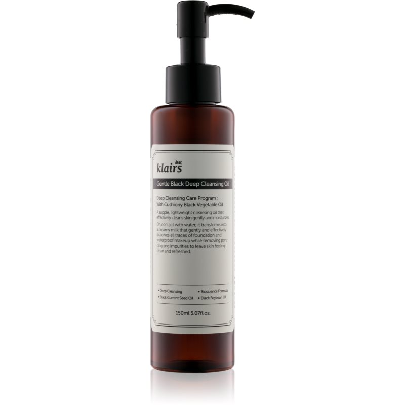 Klairs Gentle Black Deep Cleansing Oil mélyen tisztító olaj zsíros bőrre 150 ml-Eredeti