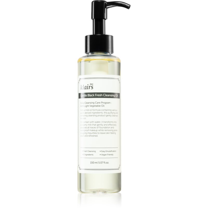 Klairs Gentle Black Fresh Cleansing Oil gyengéden tisztító olaj zsíros bőrre 150 ml-Ár