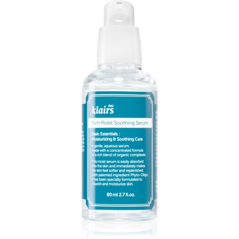 Klairs Rich Moist Soothing Serum nyugtató arcszérum hidratáló hatással 80 ml-Eredeti